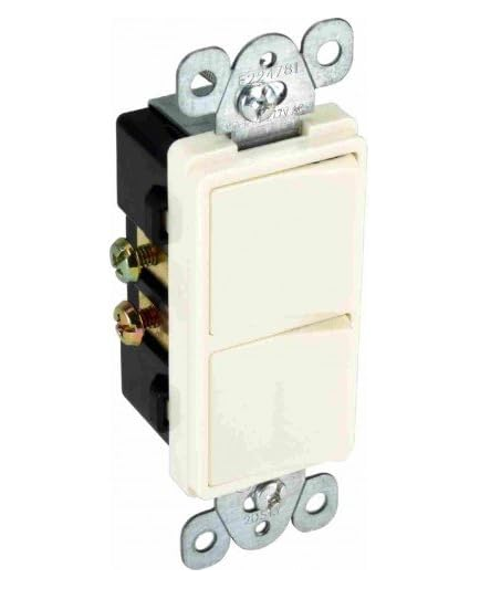 Orbit 15A Double Combination Decorator Switch Black 2DS15BK