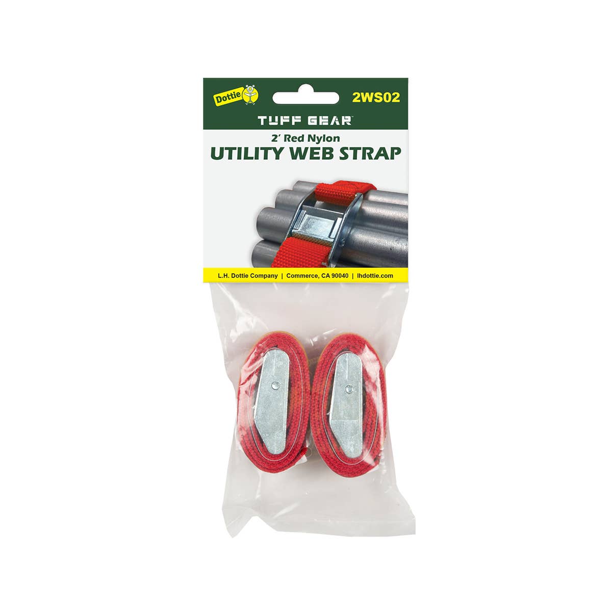 Dottie 2WS02 Dottie 2' Red Nylon Web Straps (2 Pack) 2WS02
