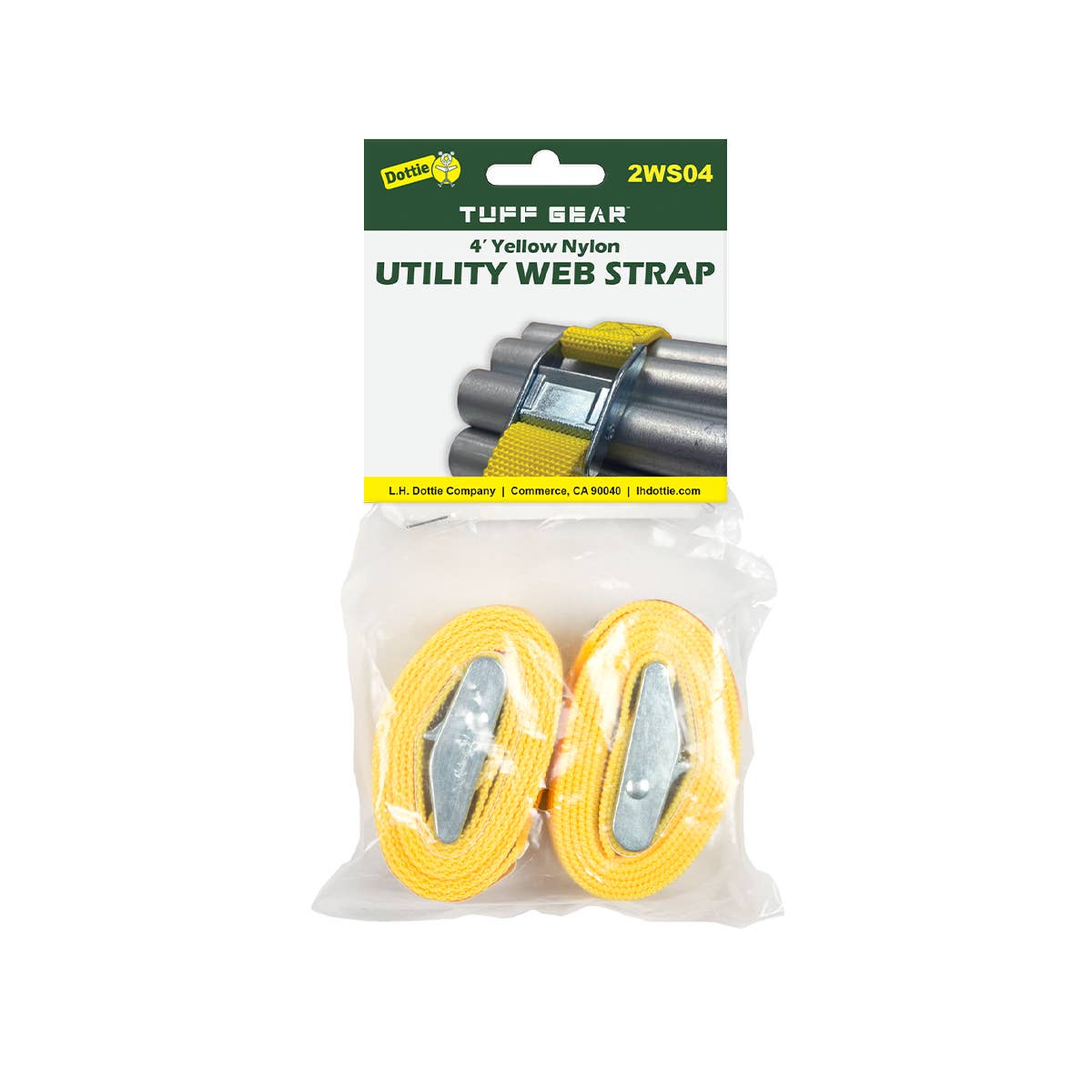 Dottie 2WS04 Dottie 4 ft Yellow Nylon Web Straps 2 Pack 2WS04