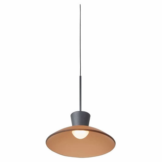 Abra Lighting Horizon 10168PN LED pendant with decorative glass shade, matte black finish and modern Uni-Jack plug design