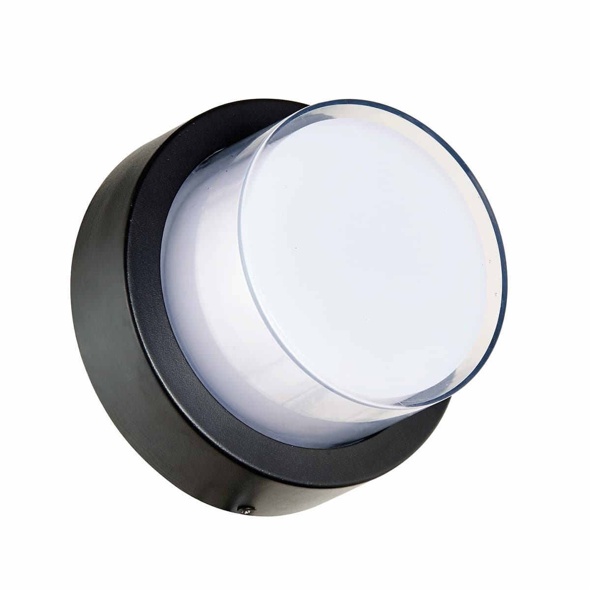Abra Geo 50022ODW wet location wall light featuring a sleek round profile for contemporary outdoor spaces