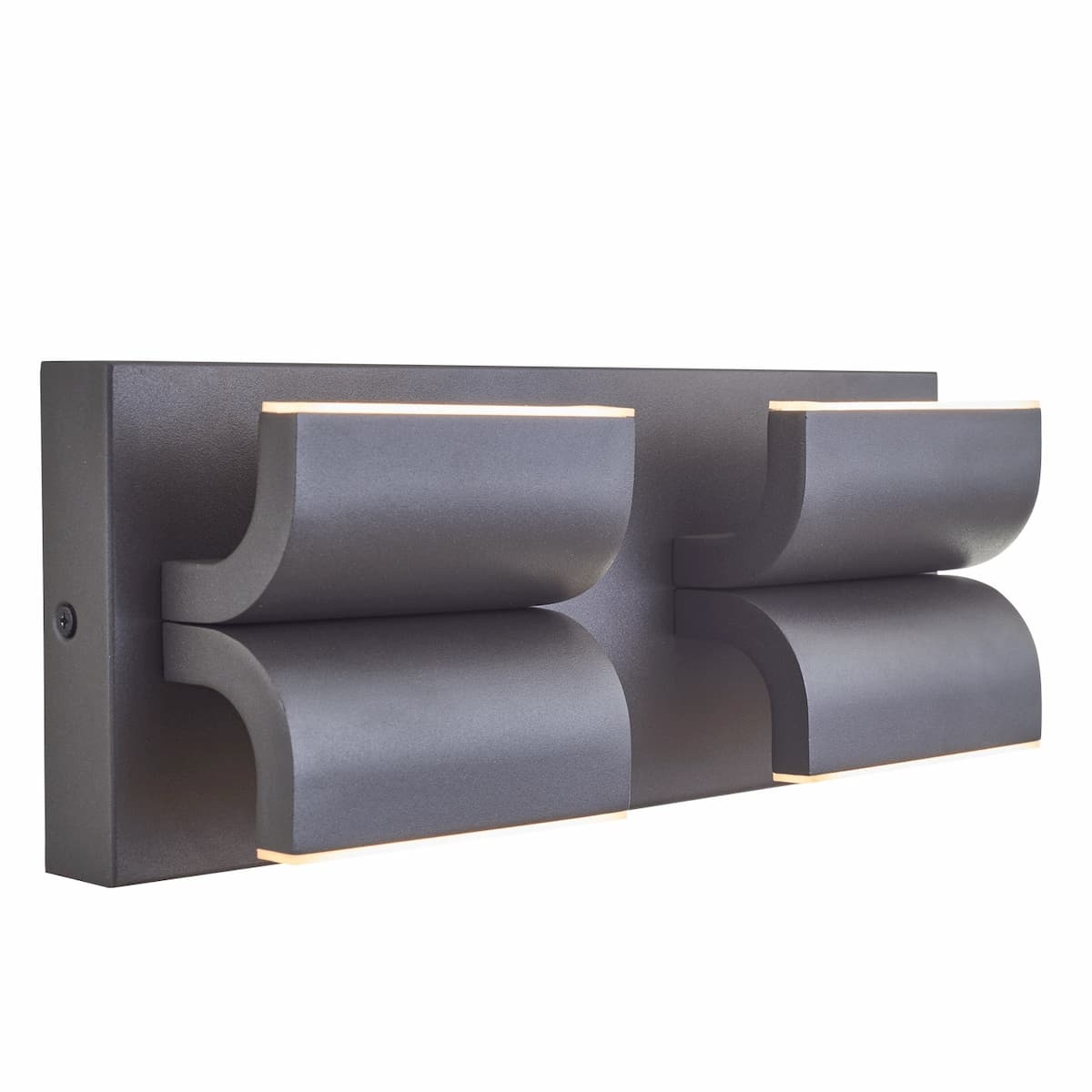 Abra Willow 4-light curved aluminum LED wall fixture for outdoor wet locations with contemporary architectural design