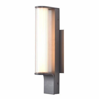 Abra Macie 50103ODW contemporary wall light featuring marine-grade construction and a ribbed frosted glass diffuser for outdoor applications