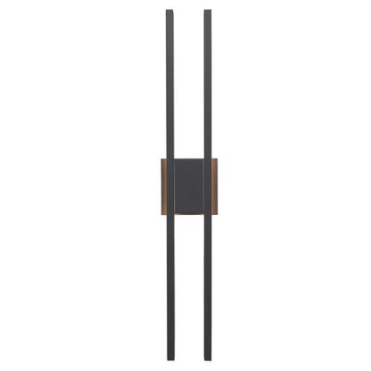 Abra Slate 50009ODW wet location wall light featuring a sleek twin-bar profile for contemporary outdoor illumination