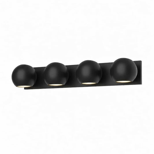 Alora Mood VL648431MB Willow 31-Inch 4-Light Vanity Light in Matte Black Finish with Steel Shades