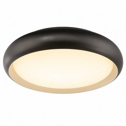 Abra Euphoria 30061FM 18-inch flush mount ceiling light with curved metal frame and opal glass diffuser for modern interiors