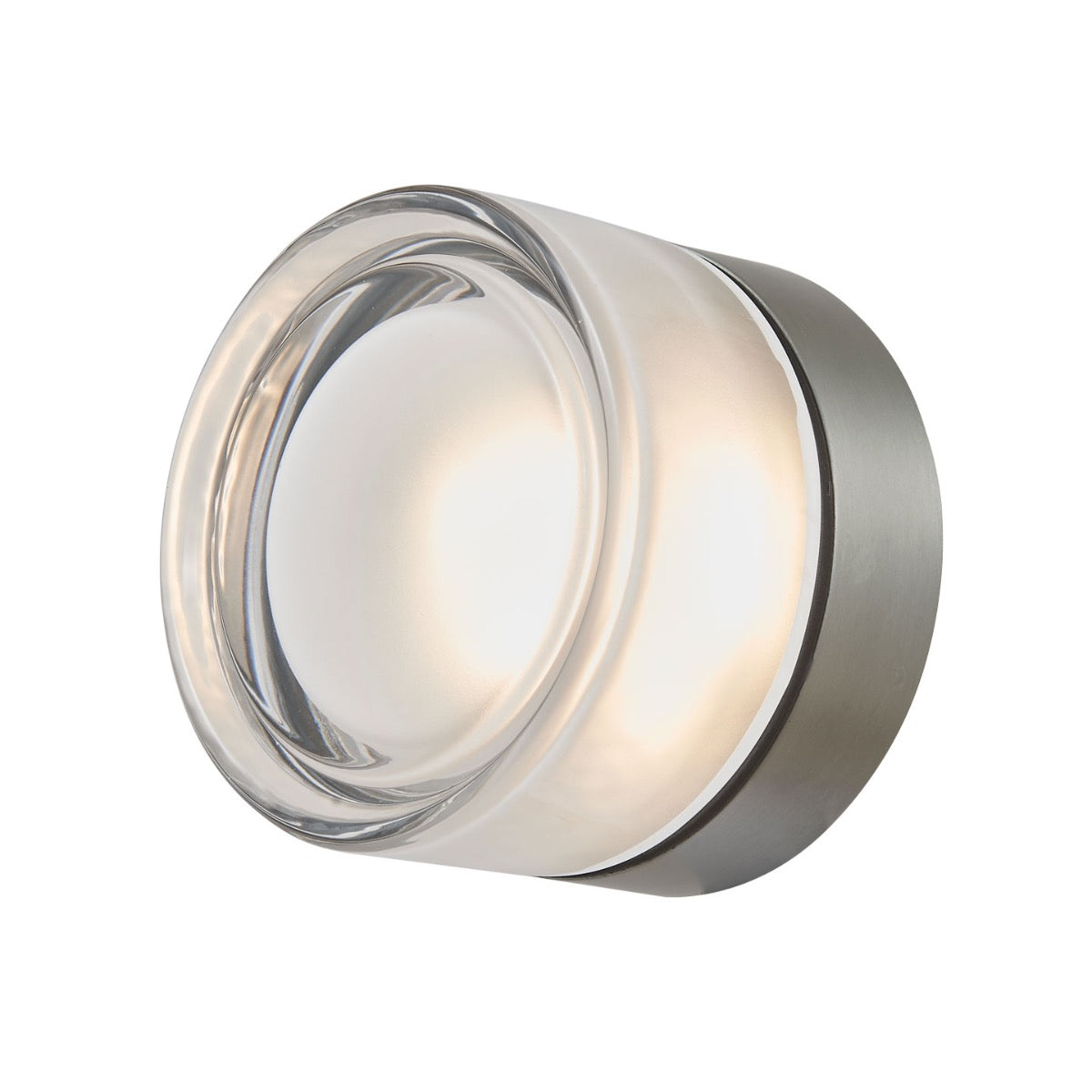 Abra Elf Wet Location Indented Solid Glass Wall or Ceiling Fixture Anodized Aluminum