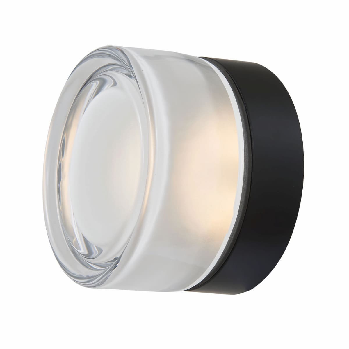 Abra Elf 30002FM wet location wall or ceiling fixture with indented solid glass diffuser for modern lighting applications