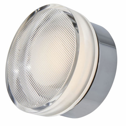 Abra 30005FM Elf wet location LED fixture with decorative striped crystal glass design for residential and commercial spaces