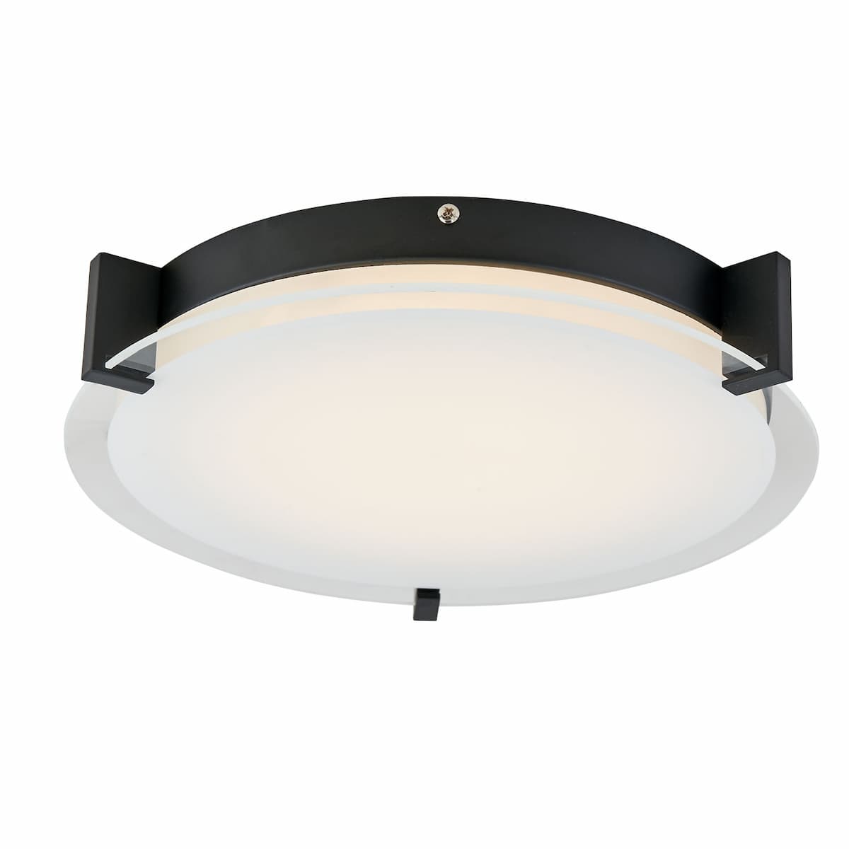Abra Matrix 30010FM flat round glass low-profile flush mount ceiling light for modern interior lighting