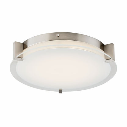 Abra Matrix 30010FM low-profile flush mount ceiling fixture featuring a flat round glass diffuser and sleek contemporary design