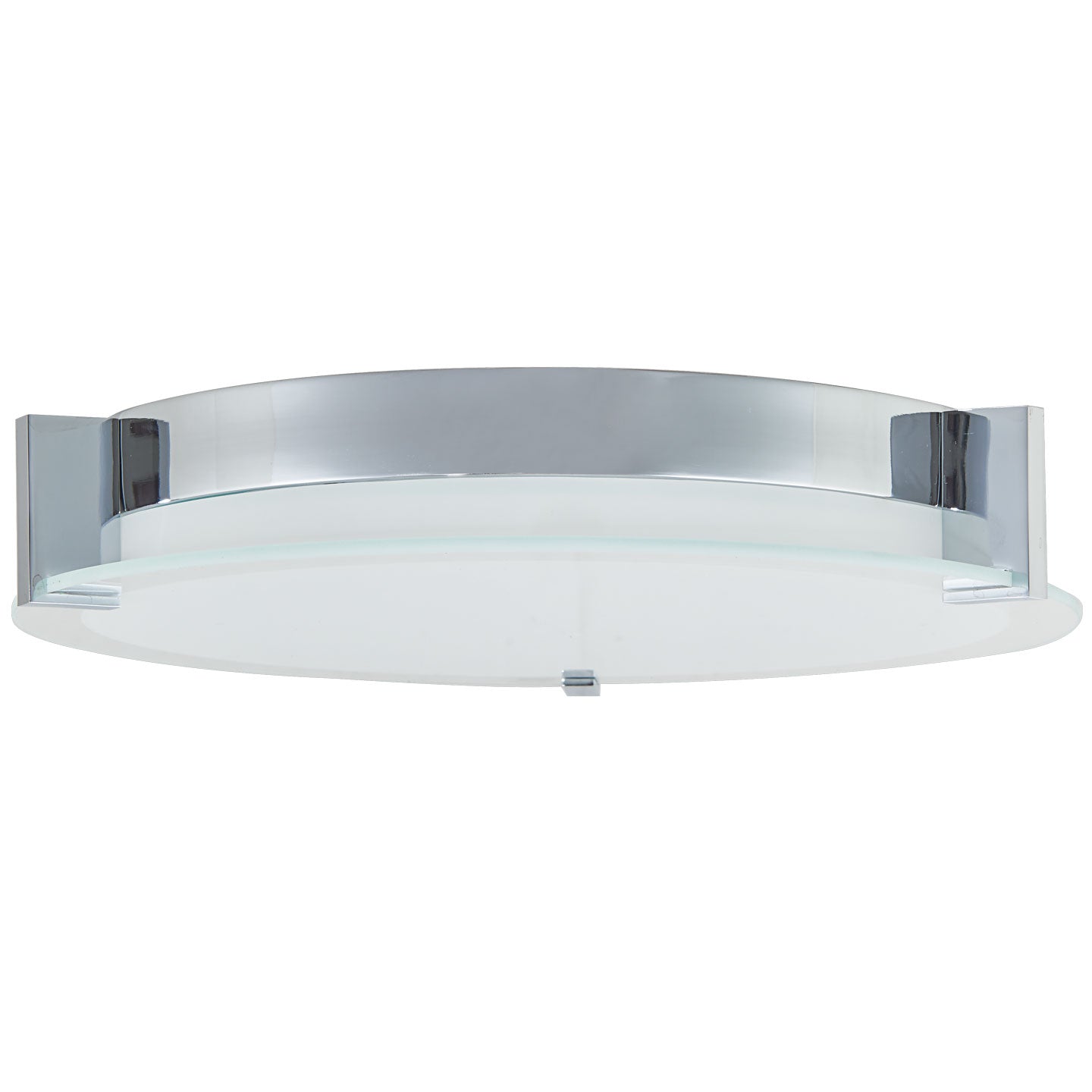 Abra Matrix Flat Round Glass Low Profile Flushmount Chrome
