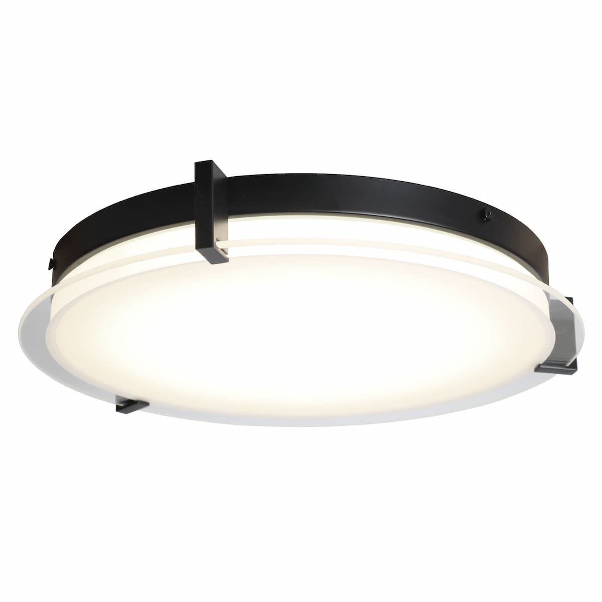 Abra Matrix 30011FM 13.8-inch flat round glass low-profile flush mount ceiling light for modern interior lighting