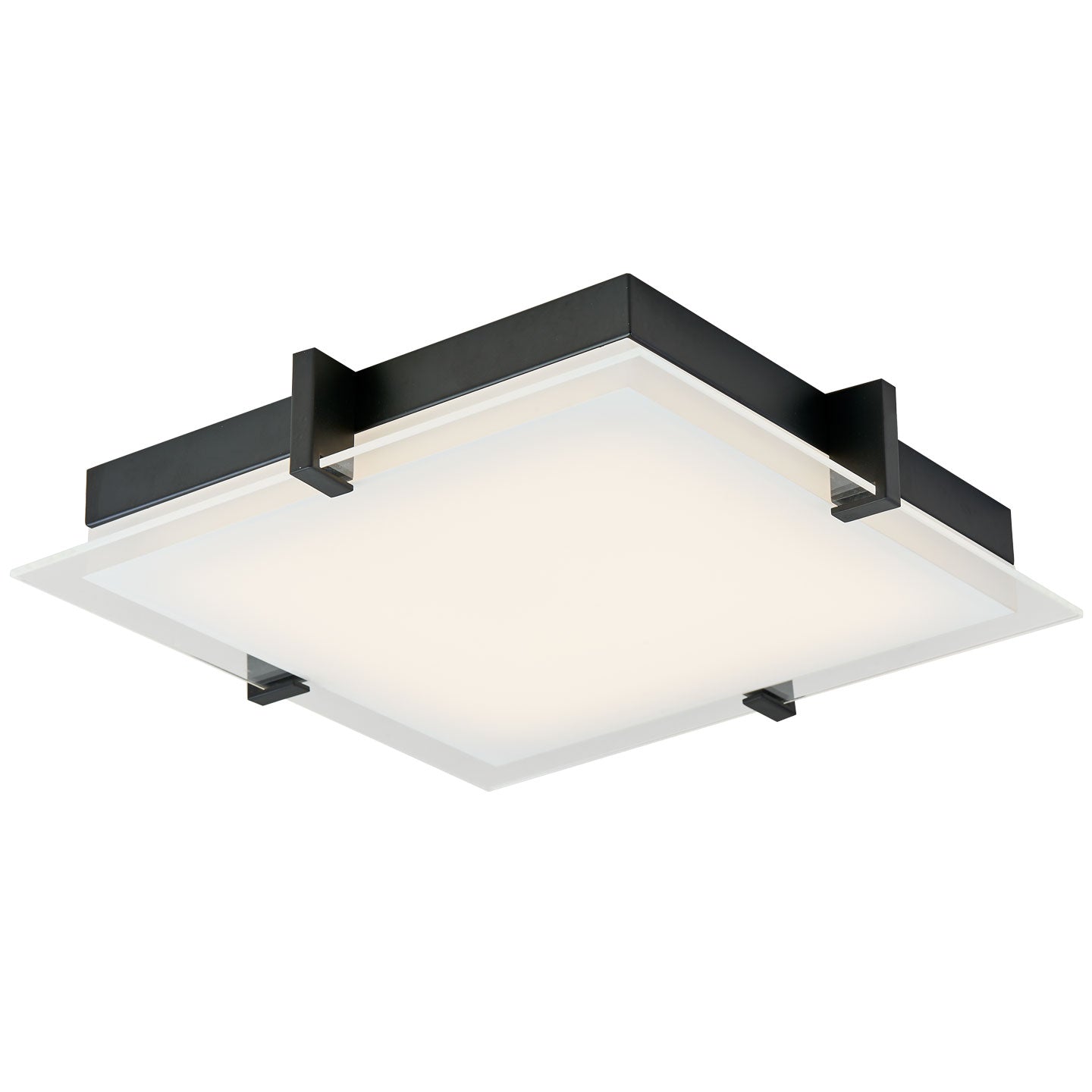 Abra Matrix Flat Square Glass Low profile Flushmount Black