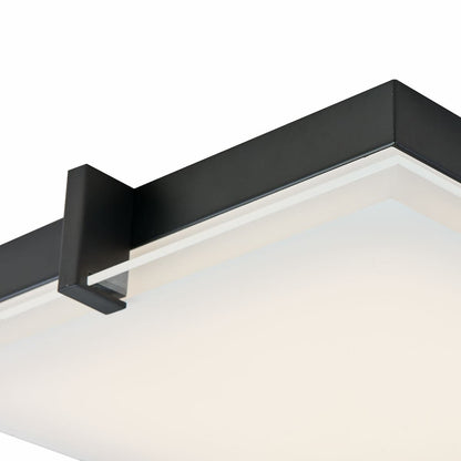 Abra Matrix 30012FM low-profile flush mount ceiling fixture featuring a flat square glass diffuser and sleek contemporary design