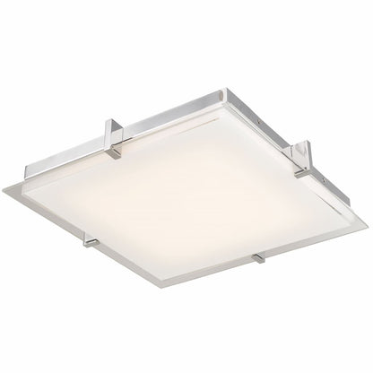 Modern Abra Matrix flat square glass flush mount ceiling fixture for bedrooms, kitchens, hallways, offices, and living spaces