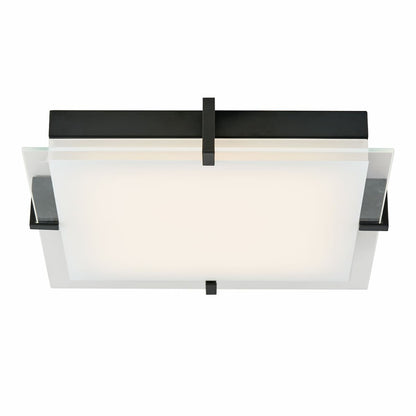 Abra Matrix 30013FM 15.35-inch flat square glass low-profile flush mount ceiling light for modern interior lighting