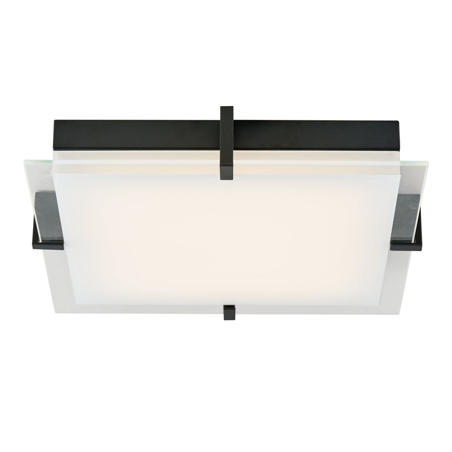 Abra Matrix Flat Square Glass Low profile Flushmount Black