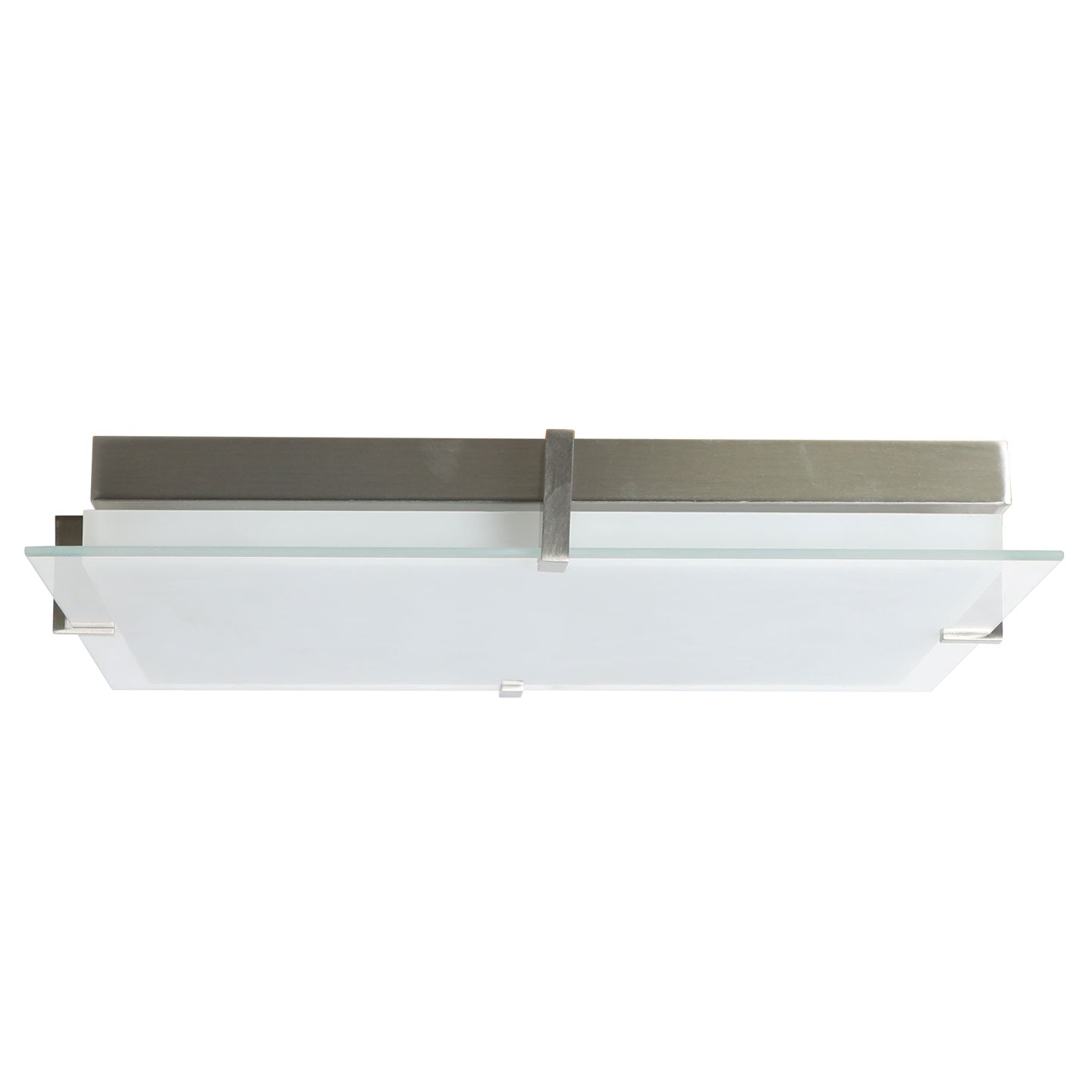 Abra Matrix Flat Square Glass Low profile Flushmount Brushed Nickel