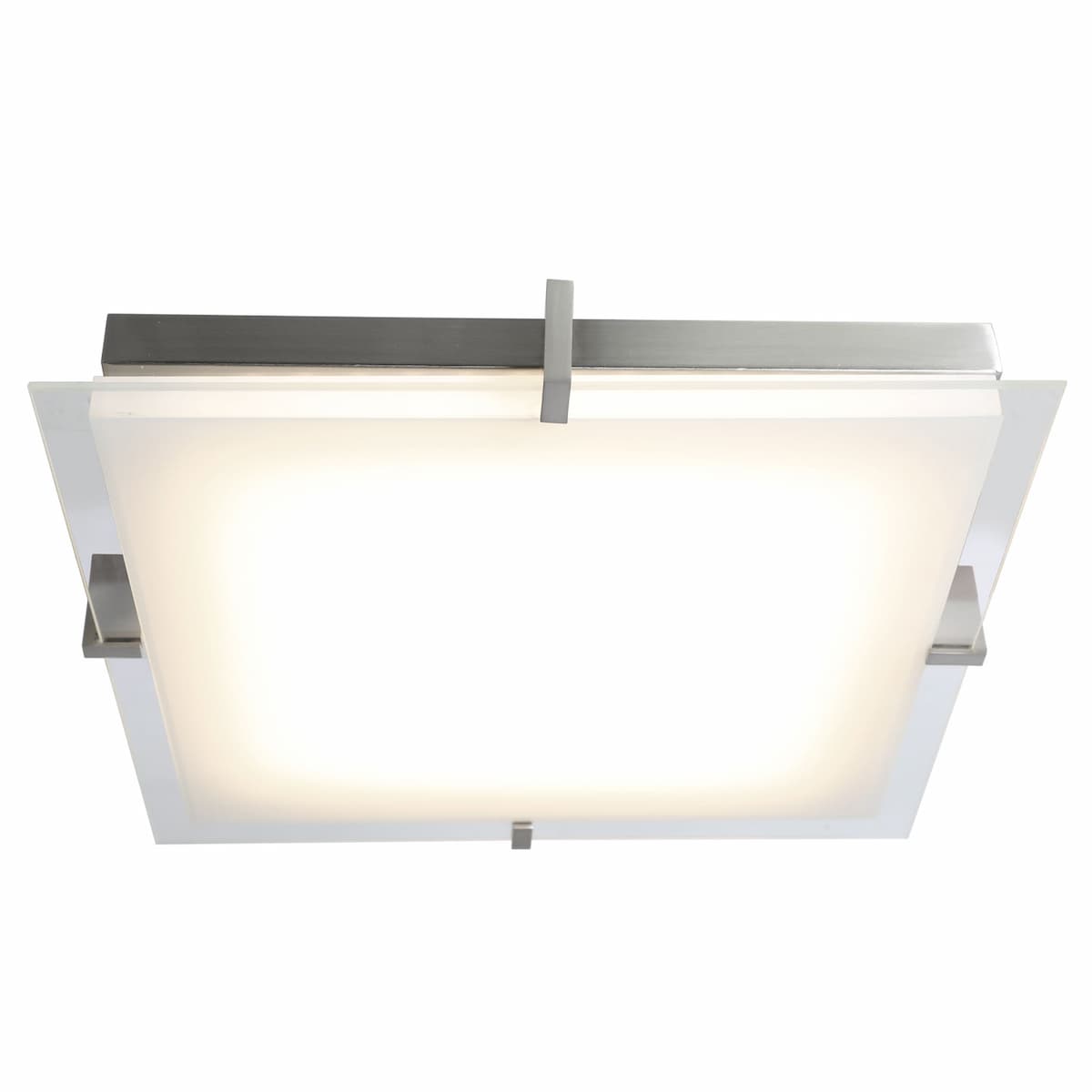 Modern Abra Matrix flat square glass flush mount ceiling fixture for bedrooms, kitchens, hallways, offices, and living spaces