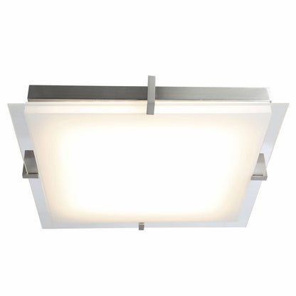 Modern Abra Matrix flat square glass flush mount ceiling fixture for bedrooms, kitchens, hallways, offices, and living spaces