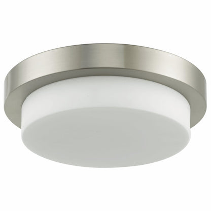 Abra Step 30014FM flush mount ceiling fixture featuring a stepped opal glass diffuser and high-output dimmable LED illumination