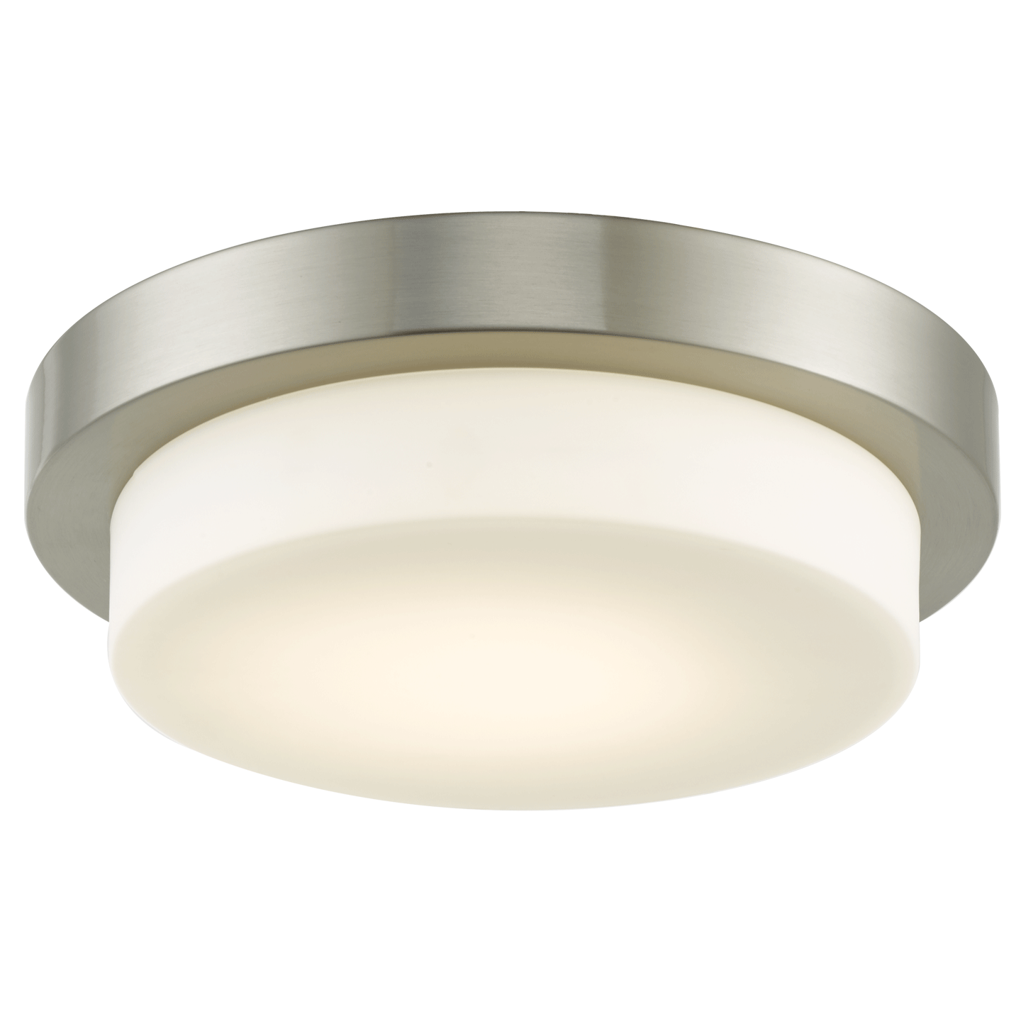 Abra Step 11" Stepped Opal Glass Flushmount with High Output Dimmable LED Brushed Nickel