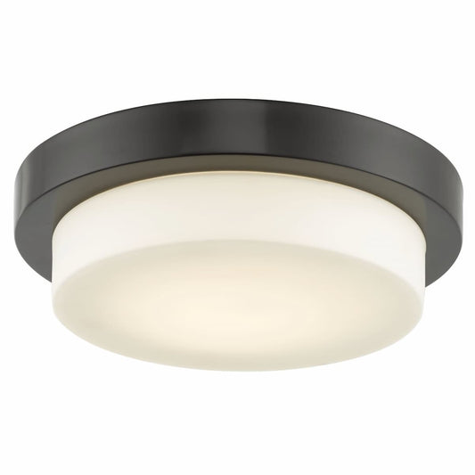 Abra Step 30014FM 11-inch stepped opal glass flush mount ceiling light with high-output dimmable LED for modern interiors