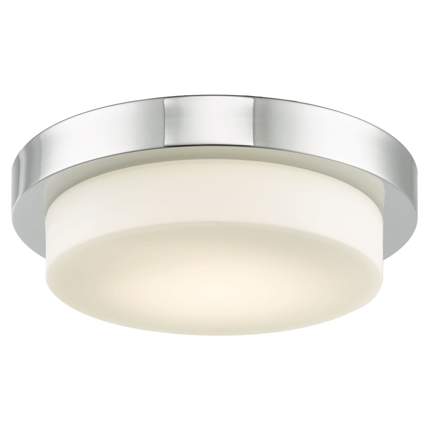 Abra Step 11" Stepped Opal Glass Flushmount with High Output Dimmable LED Chrome