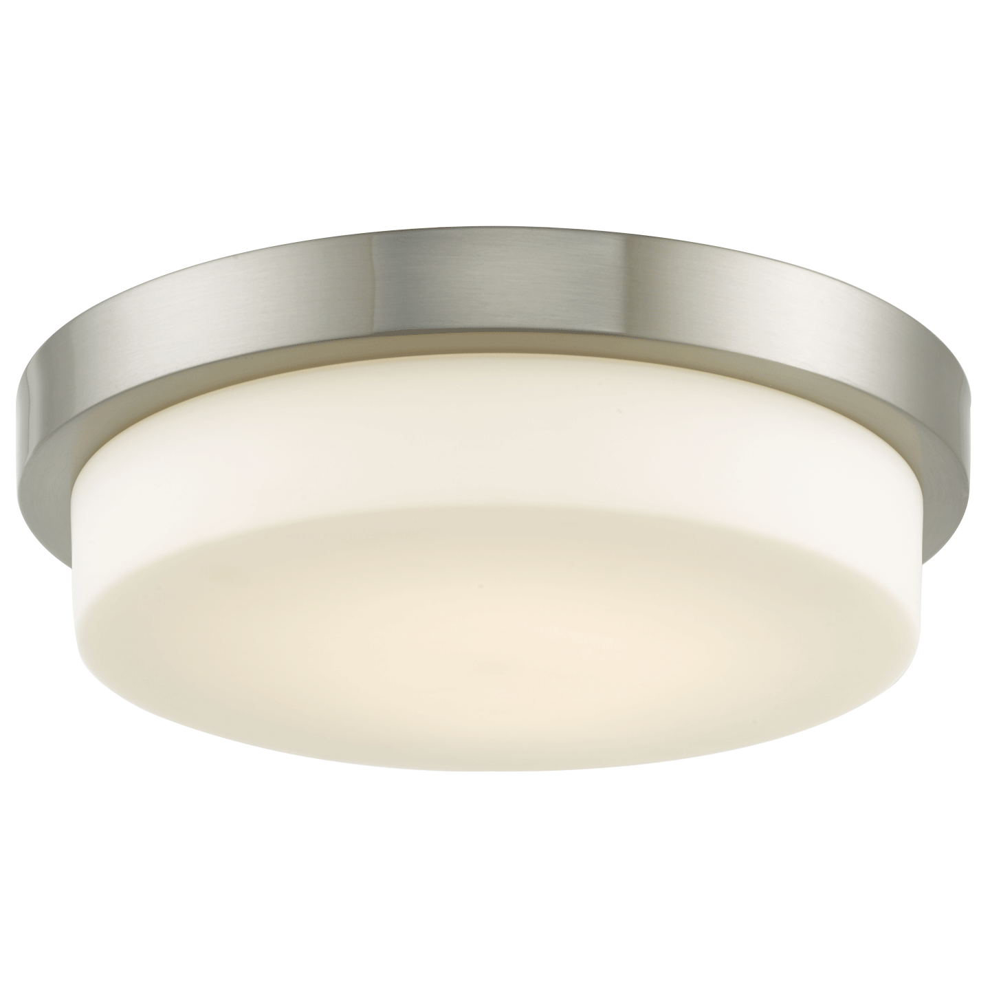 Abra Step 13" Stepped Opal Glass Flushmount with High Output Dimmable LED Brushed Nickel