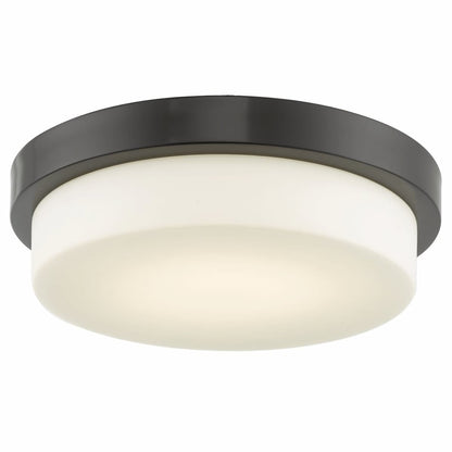 Abra Step 30015FM 13-inch stepped opal glass flush mount ceiling light with high-output dimmable LED for modern interiors