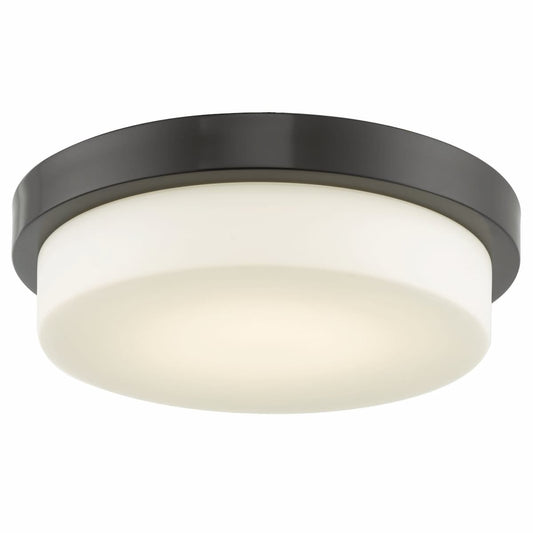 Abra Step 30015FM 13-inch stepped opal glass flush mount ceiling light with high-output dimmable LED for modern interiors
