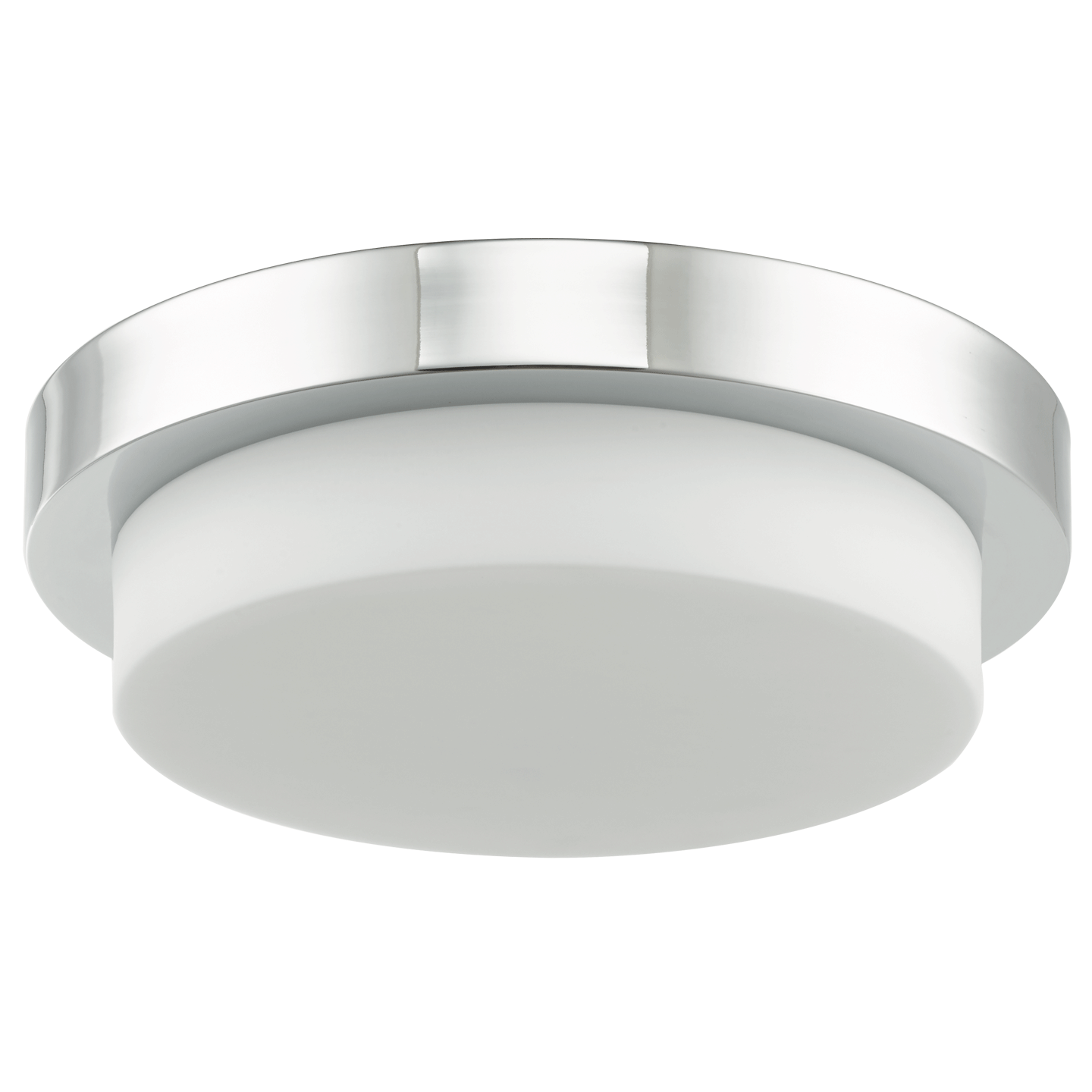 Abra Step 13" Stepped Opal Glass Flushmount with High Output Dimmable LED Chrome