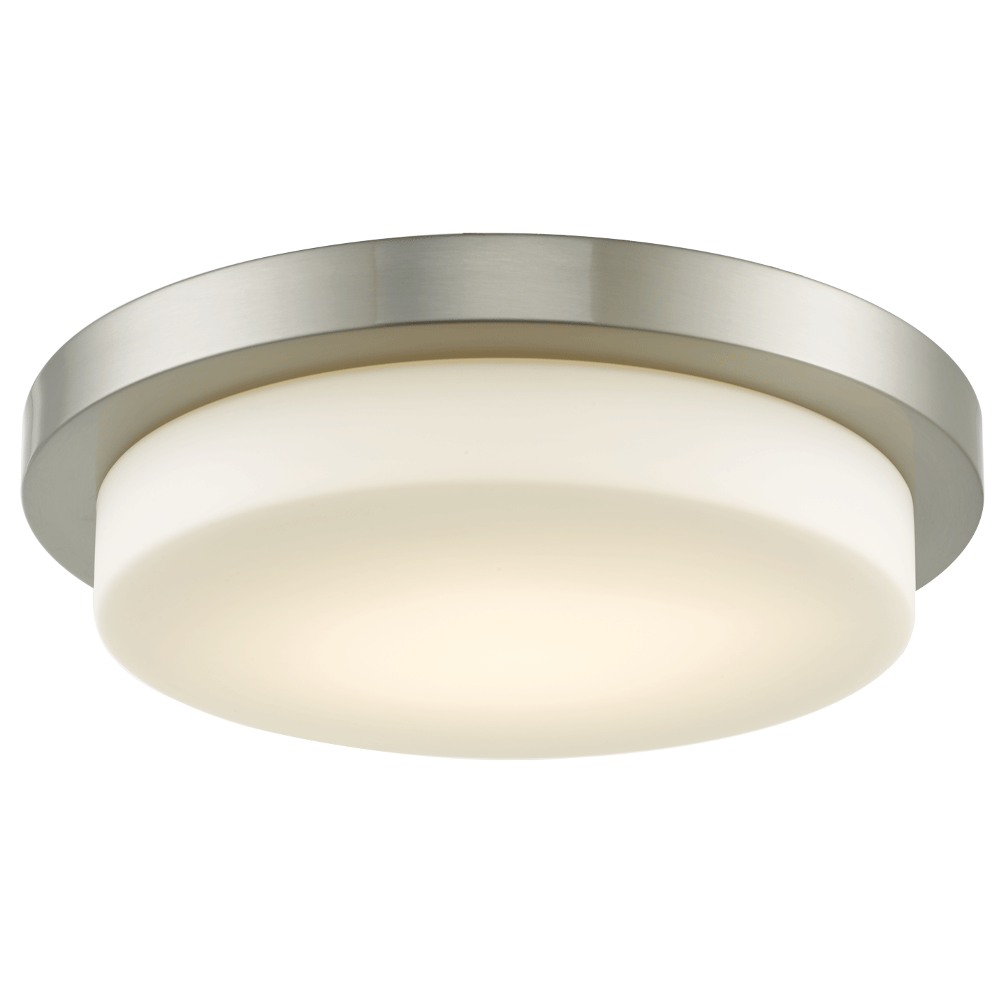 Abra Step 16" Stepped Opal Glass Flushmount with High Output Dimmable LED Brushed Nickel