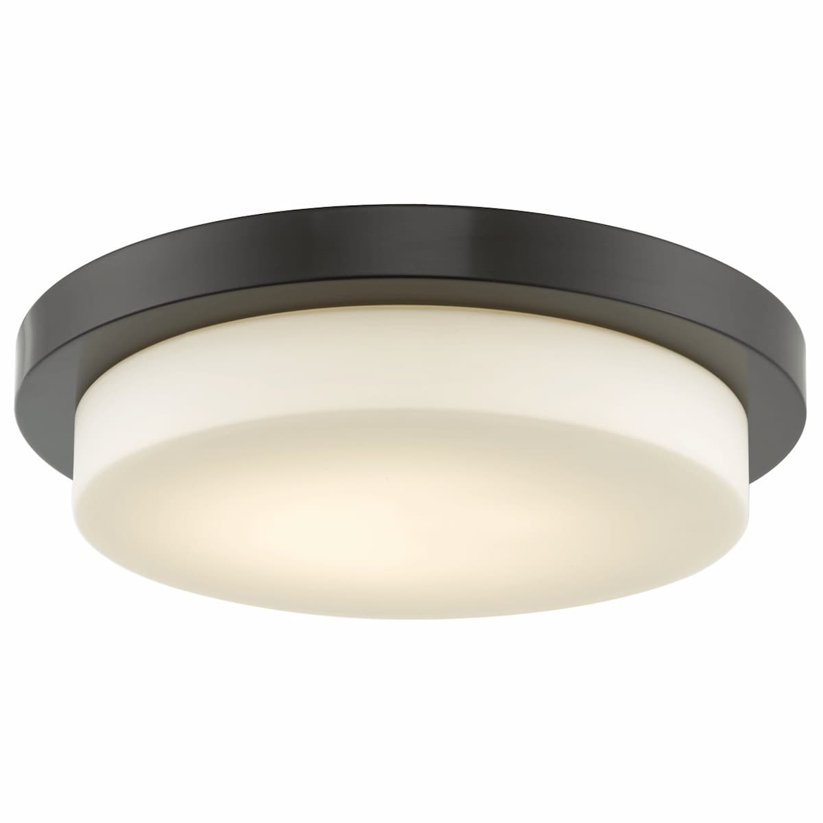 Abra Step 30016FM 16-inch stepped opal glass flush mount ceiling light with high-output dimmable LED for modern interiors