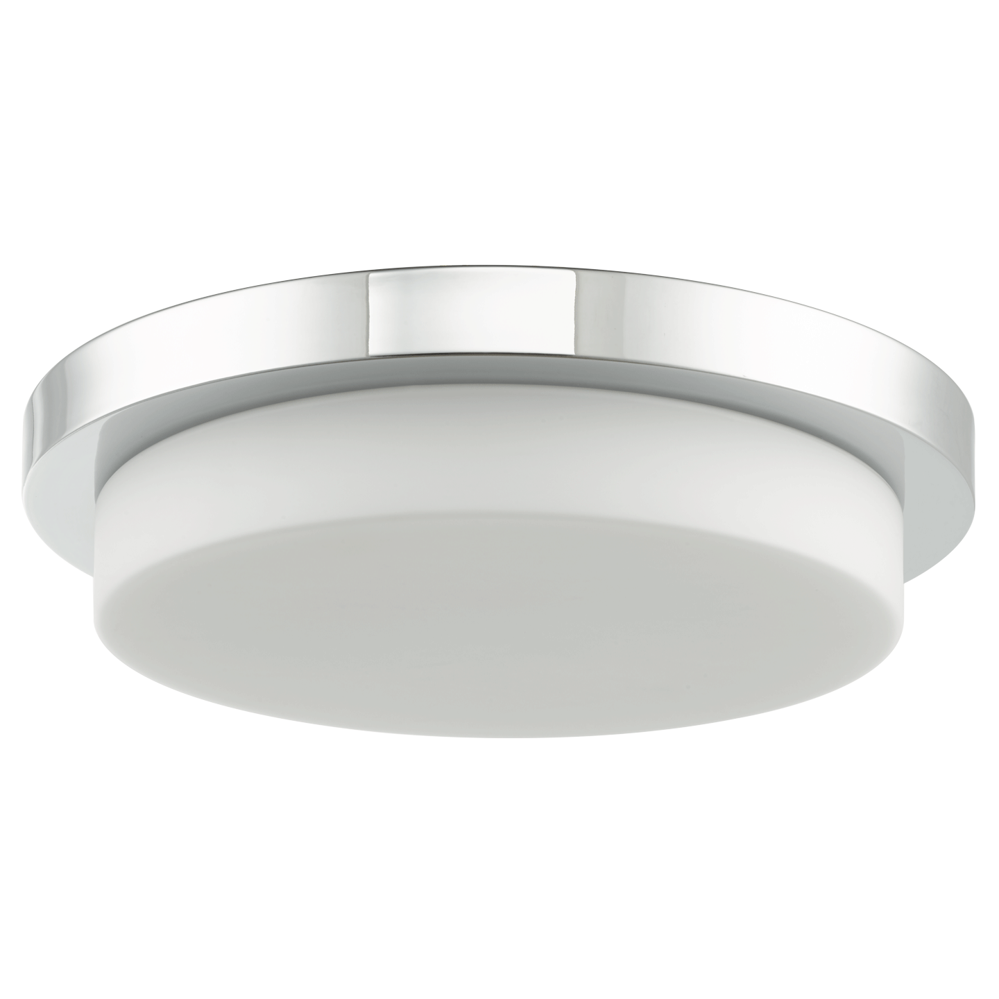 Abra Step 16" Stepped Opal Glass Flushmount with High Output Dimmable LED Chrome