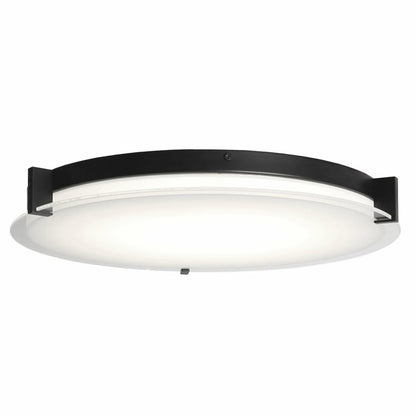 Abra Matrix 30018FM 18-inch flat round glass low-profile flush mount ceiling light for modern interior lighting