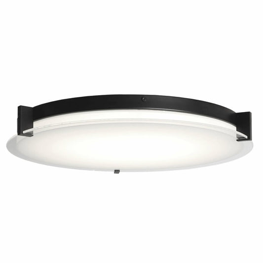 Abra Matrix 30018FM 18-inch flat round glass low-profile flush mount ceiling light for modern interior lighting