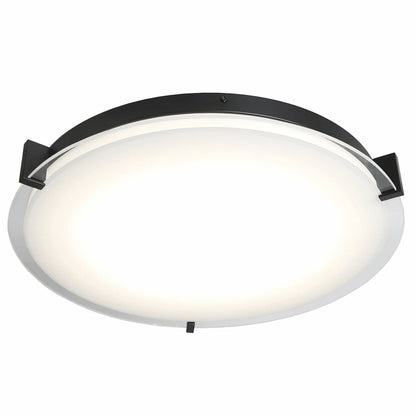 Abra Matrix 30018FM low-profile flush mount ceiling fixture featuring a flat round glass diffuser and sleek contemporary design