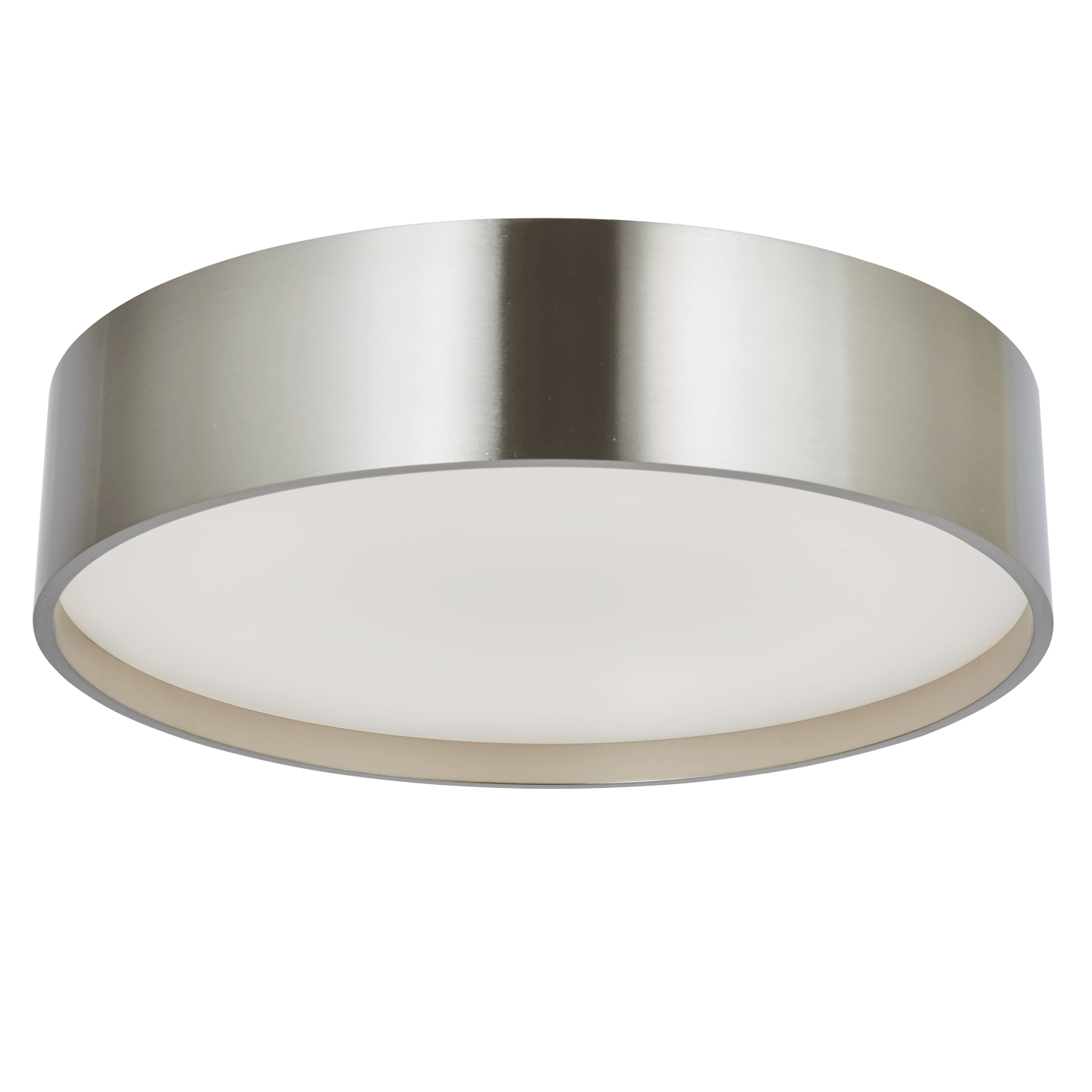 Abra Snare 10" 3CCT Metal Cylinder and Frosted Glass Flushmount Brushed Nickel