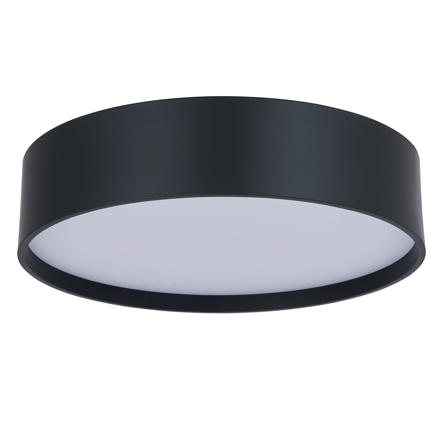Abra Snare 10" 3CCT Metal Cylinder and Frosted Glass Flushmount Matte Black