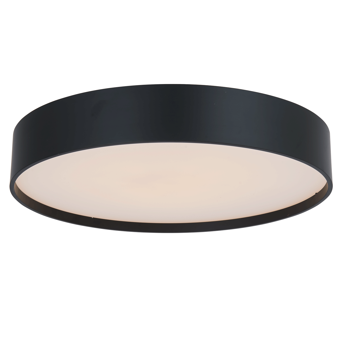 Abra Snare 14" 3CCT Metal Cylinder and Frosted Glass Flushmount Matte Black
