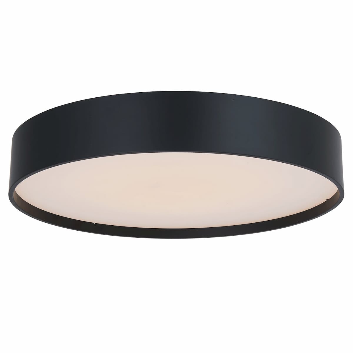 Abra Snare 30027FM 14-inch 3CCT flush mount ceiling light with metal cylinder and frosted glass diffuser for modern interiors
