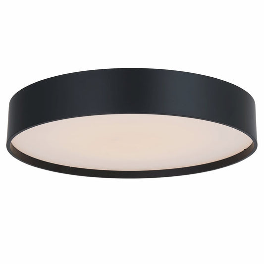 Abra Snare 30027FM 14-inch 3CCT flush mount ceiling light with metal cylinder and frosted glass diffuser for modern interiors