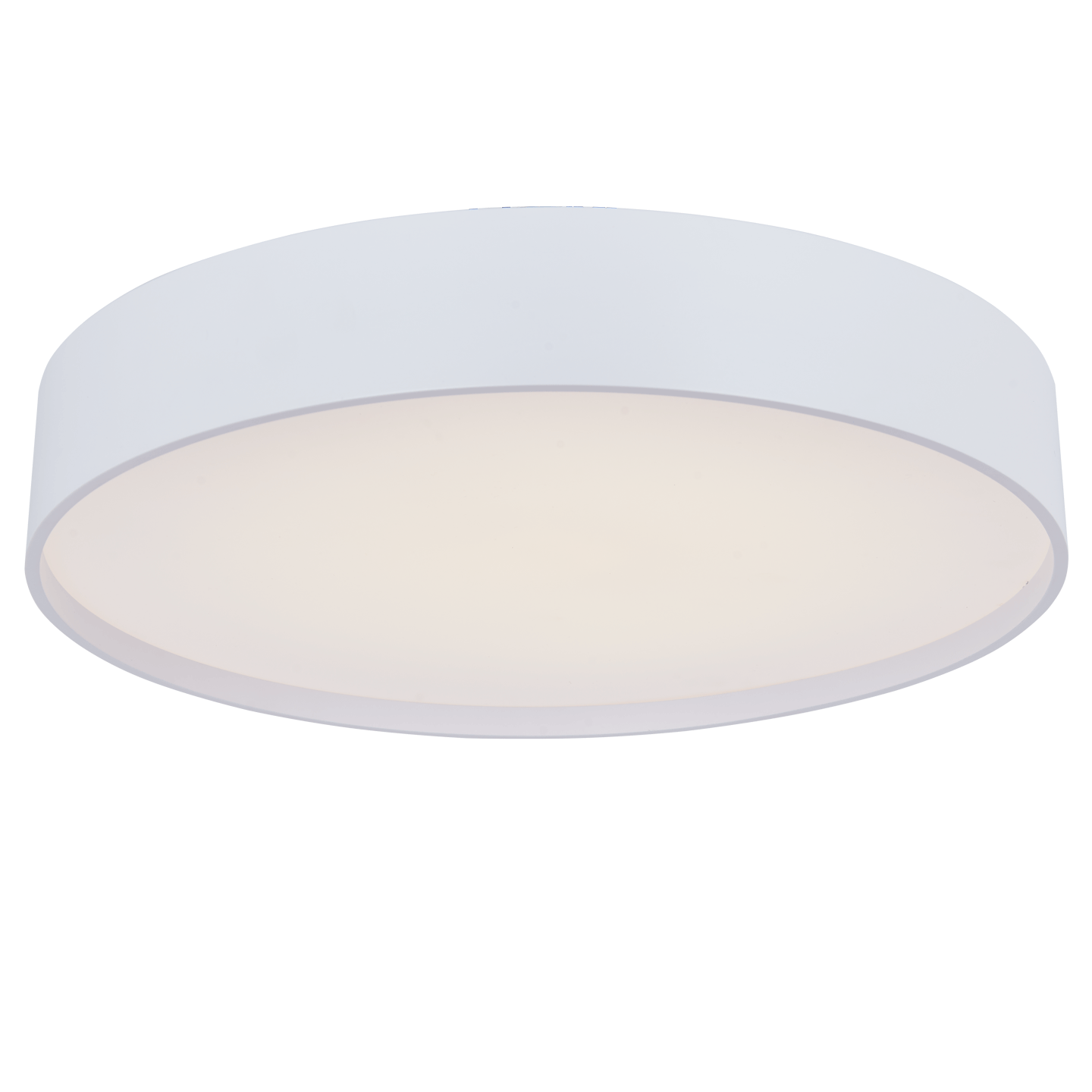 Abra Snare 14" 3CCT Metal Cylinder and Frosted Glass Flushmount Matte White