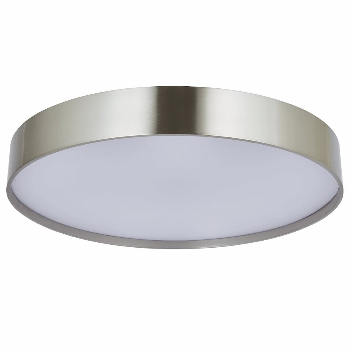 Abra Snare 30028FM flush mount ceiling fixture featuring selectable 3CCT LED lighting, metal cylinder design, and frosted glass shade