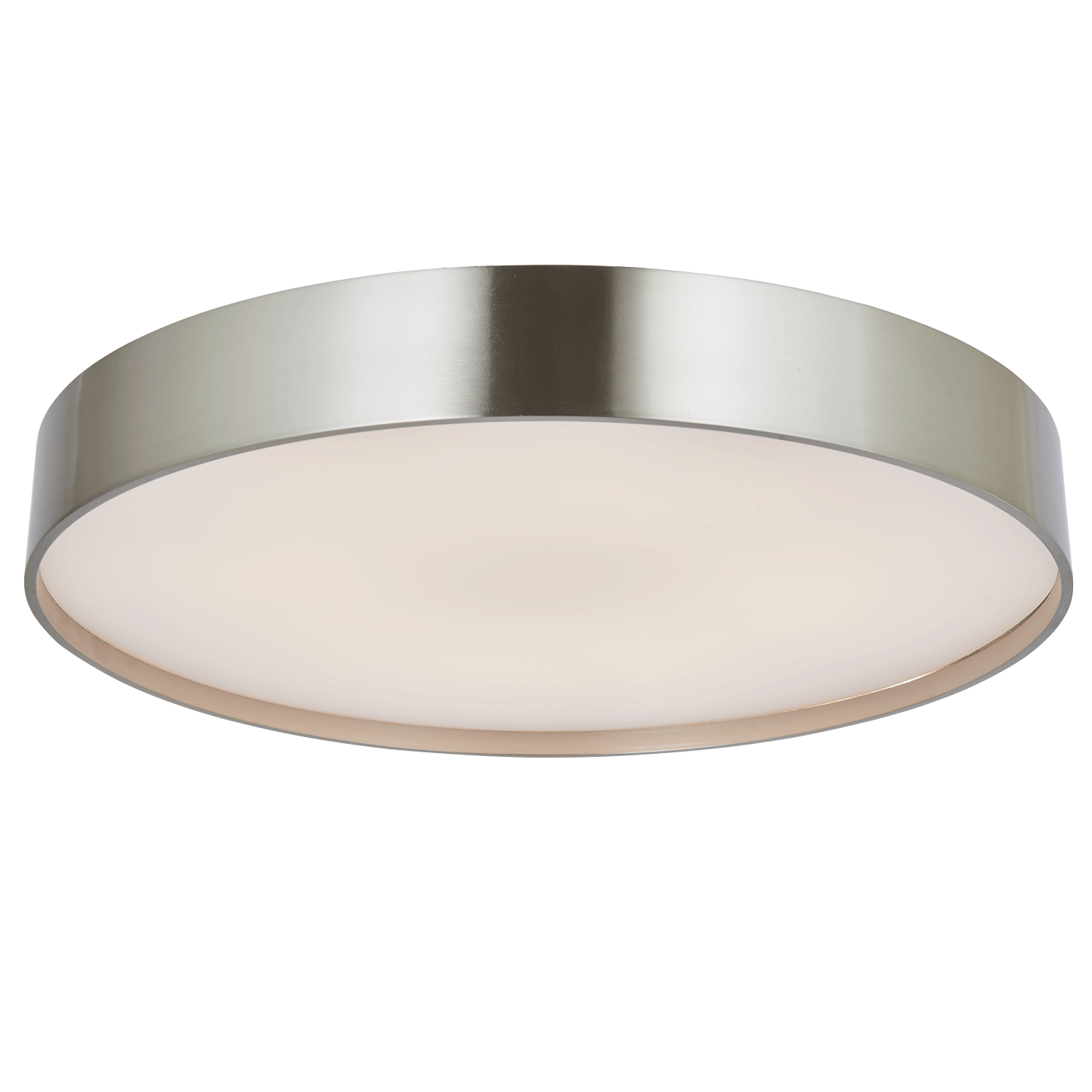 Abra Snare 17" 3CCT Metal Cylinder and Frosted Glass Flushmount Brushed Nickel