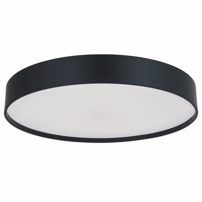 Abra Snare 30028FM 17-inch 3CCT flush mount ceiling light with metal cylinder and frosted glass diffuser for modern interiors