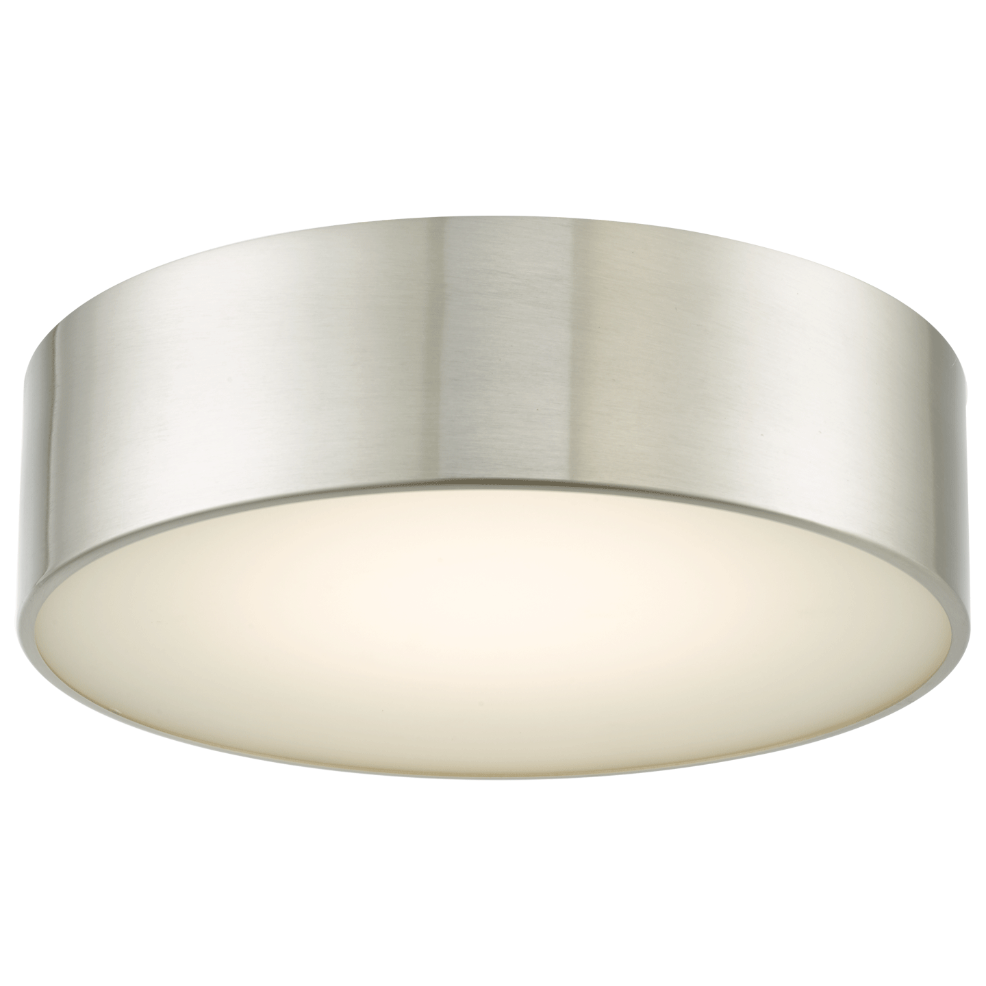 Abra Bongo 12" Frosted Glass Flushmount with High Output Dimmable LED Brushed Nickel