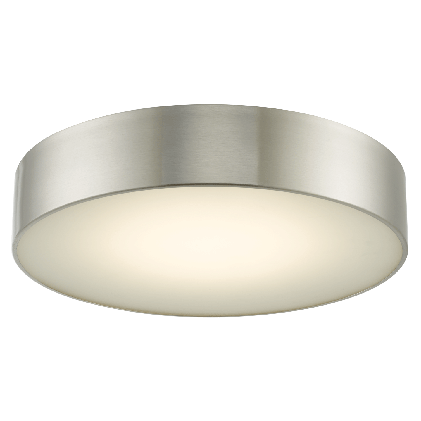 Abra Bongo 16" Frosted Glass Flushmount with High Output Dimmable LED Brushed Nickel